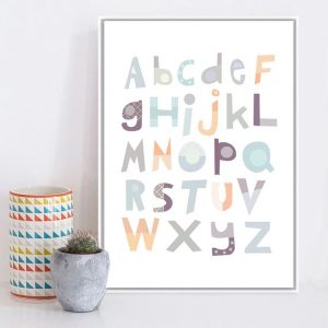 Alphabet Baby Nursery Wall Art Canvas Painting
